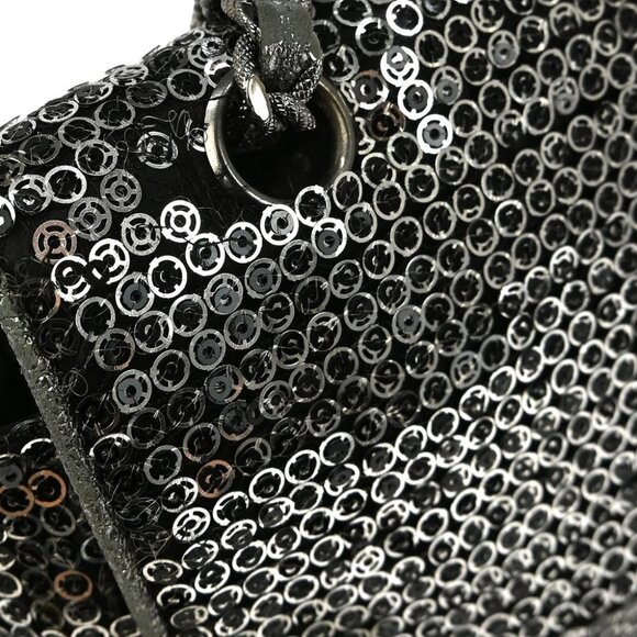 Chanel Silver Sequins Double Chain Shoulder Bag - Picture 5 of 12